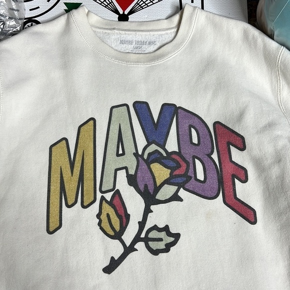 Maybe Today NYC Spring Rose Unisex Heavyweight Fleece-lined Sweatshirt - Picture 4 of 7
